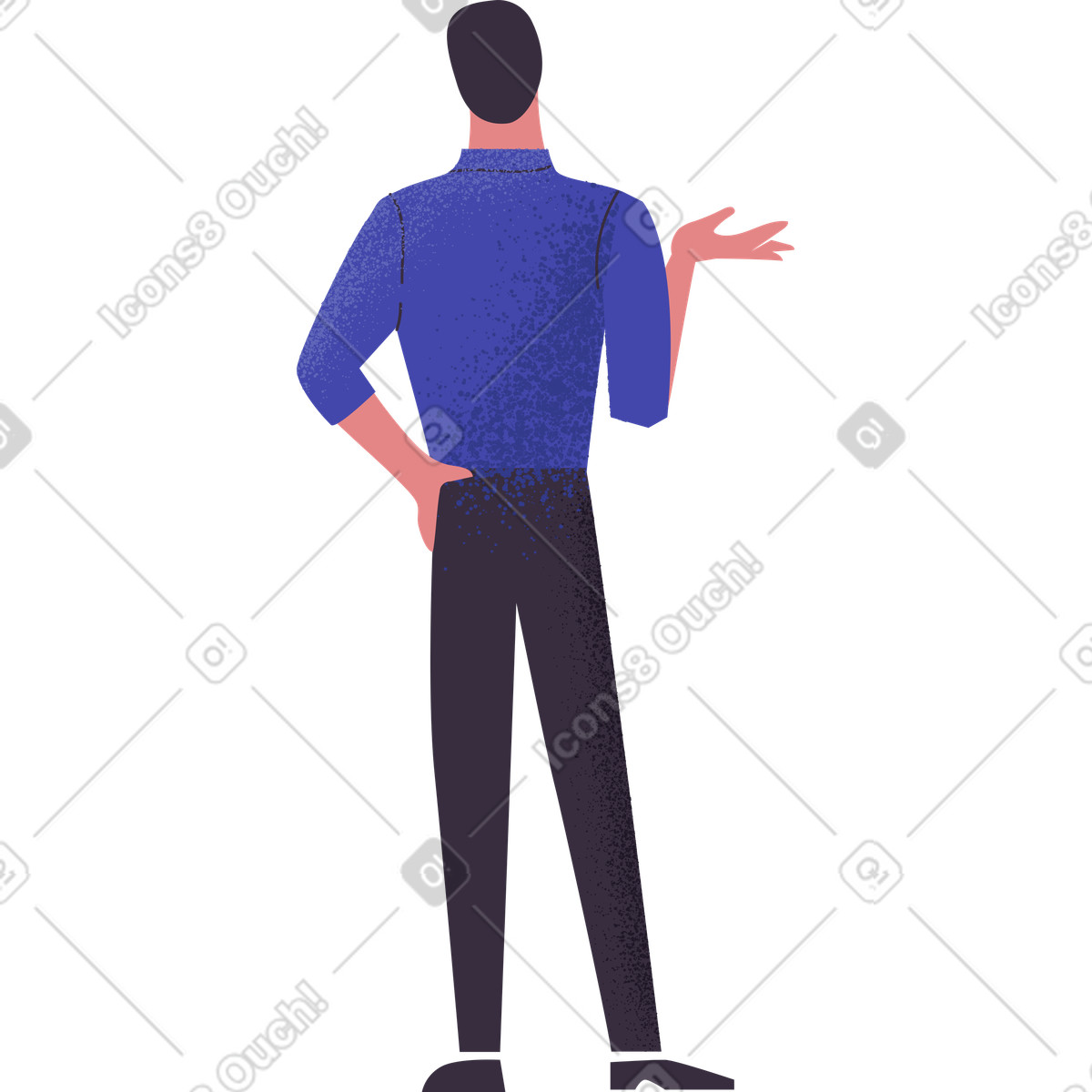 Ilustración Hombre por detrás en estilo Pale a descargar en PNG y SVG