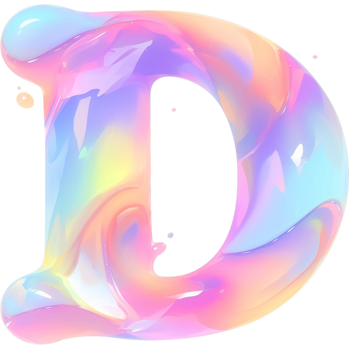 下载 Fluid 风格的 字母 d 插画，支持 PNG、SVG 格式
