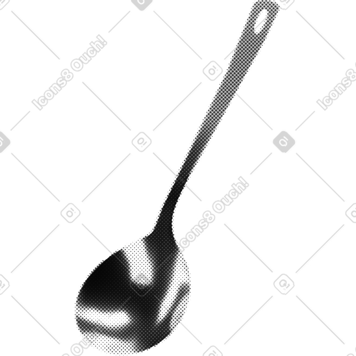 Spoon illustration in Print style download in PNG, SVG