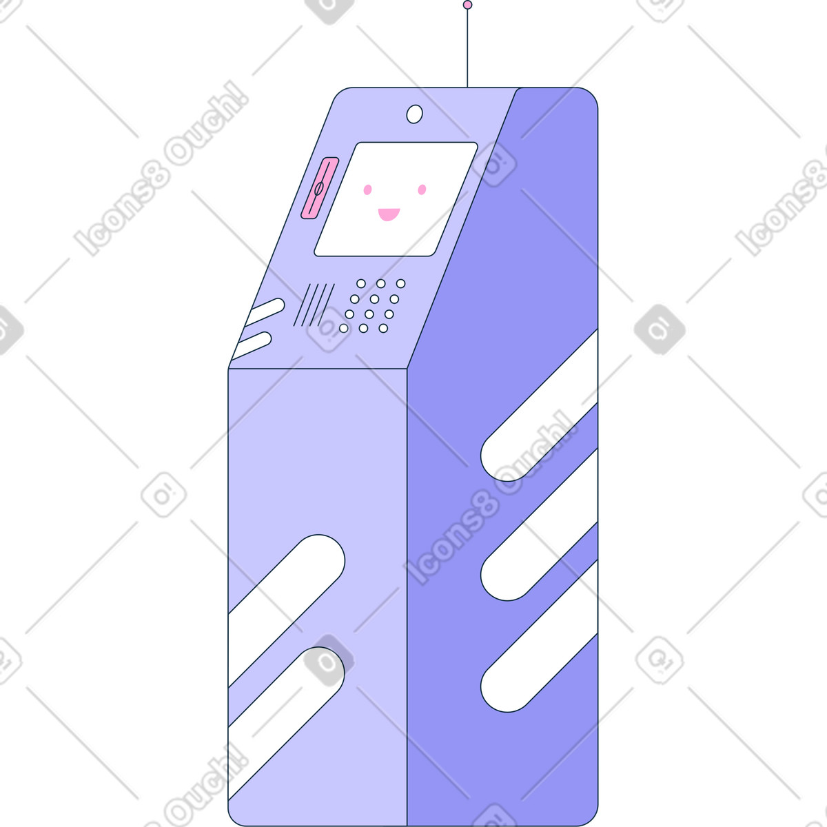 Smart atm illustration in PNG, SVG