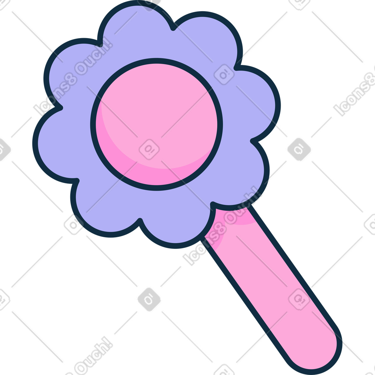 Bubble gum 스타일의 딸랑이 장난감 일러스트레이션 PNG, SVG 다운로드
