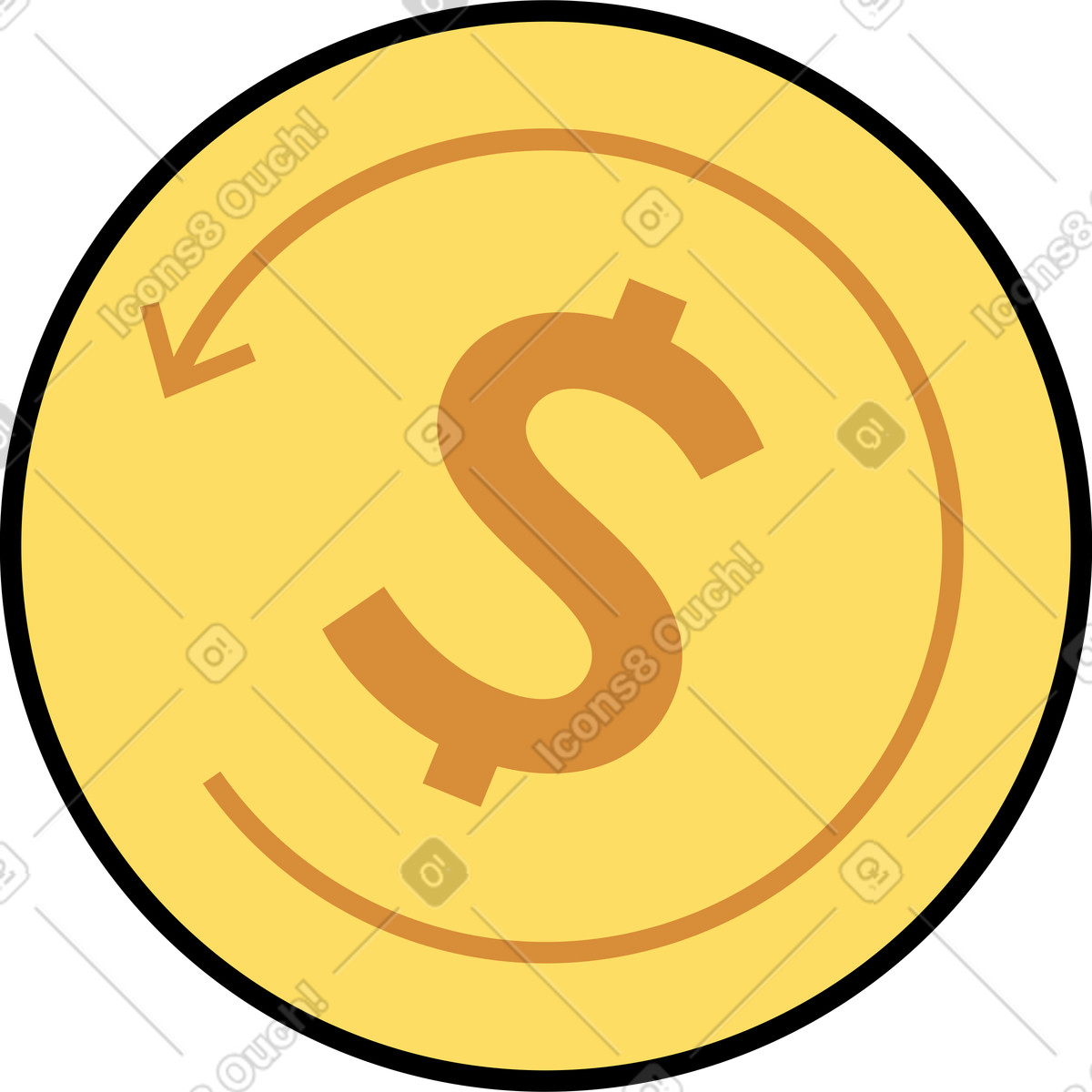 Cashback icon illustration in Kindy style download in PNG, SVG