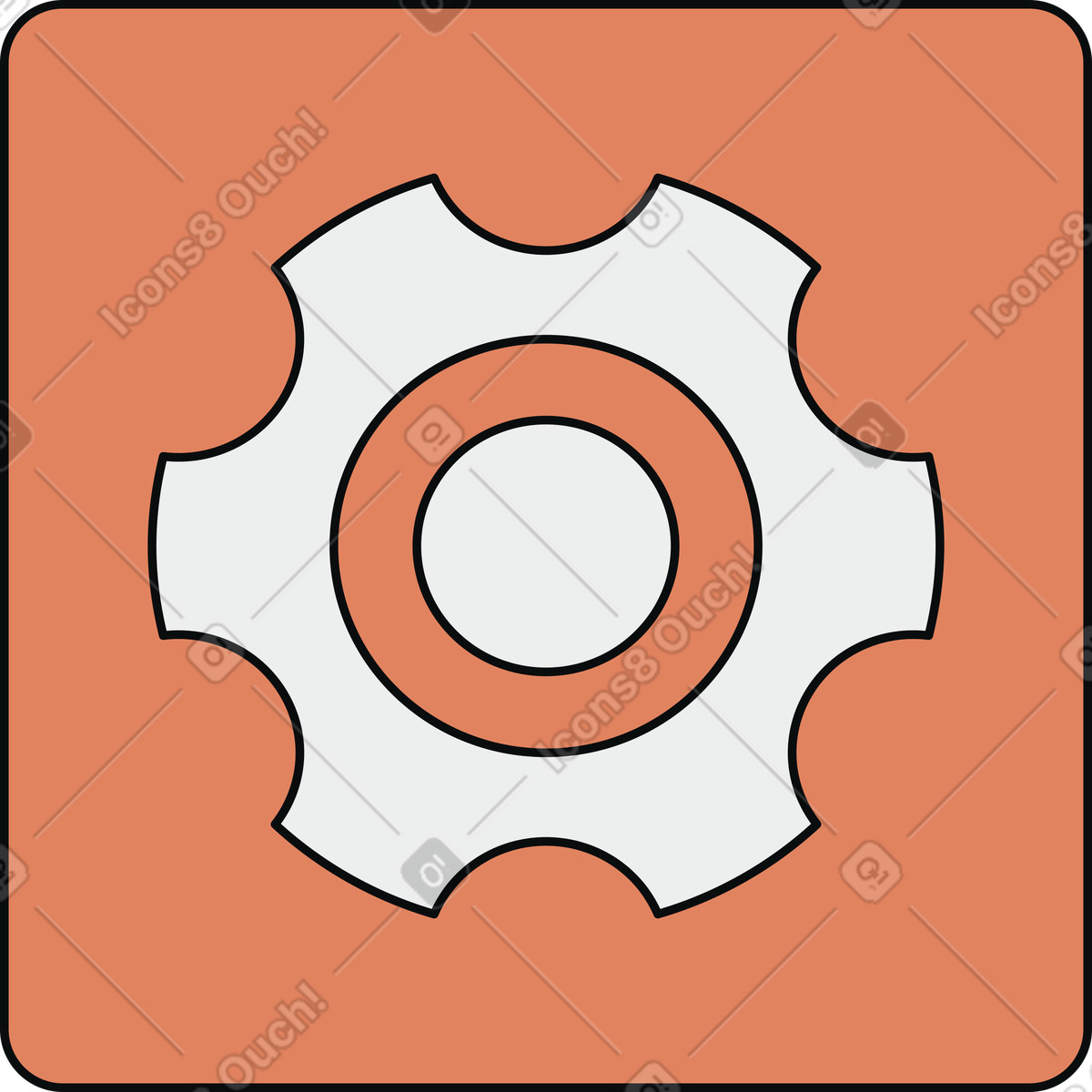 Zahnrad-symbol-Illustration im Teko-Stil als Download in PNG, SVG
