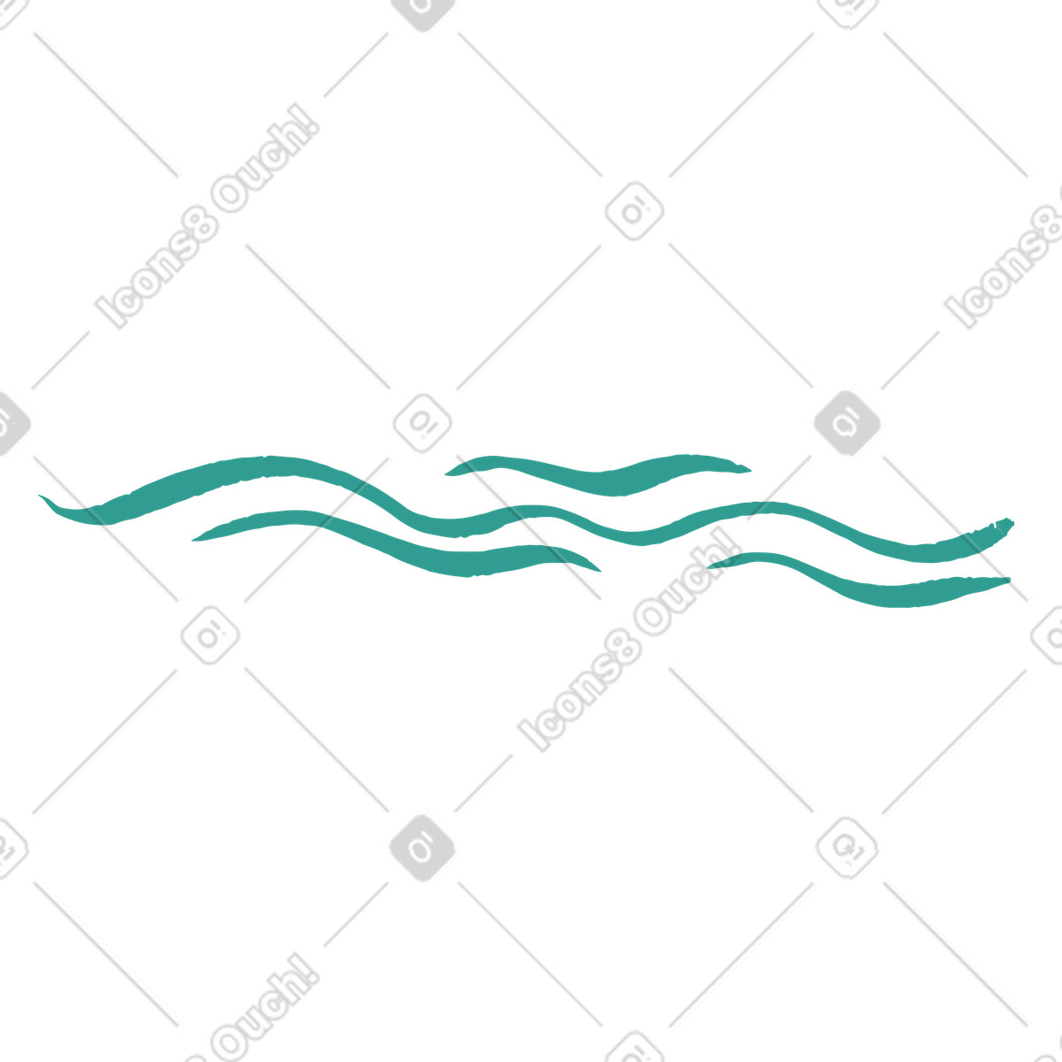 Blue wave lines illustration in Scandi style download in PNG, SVG