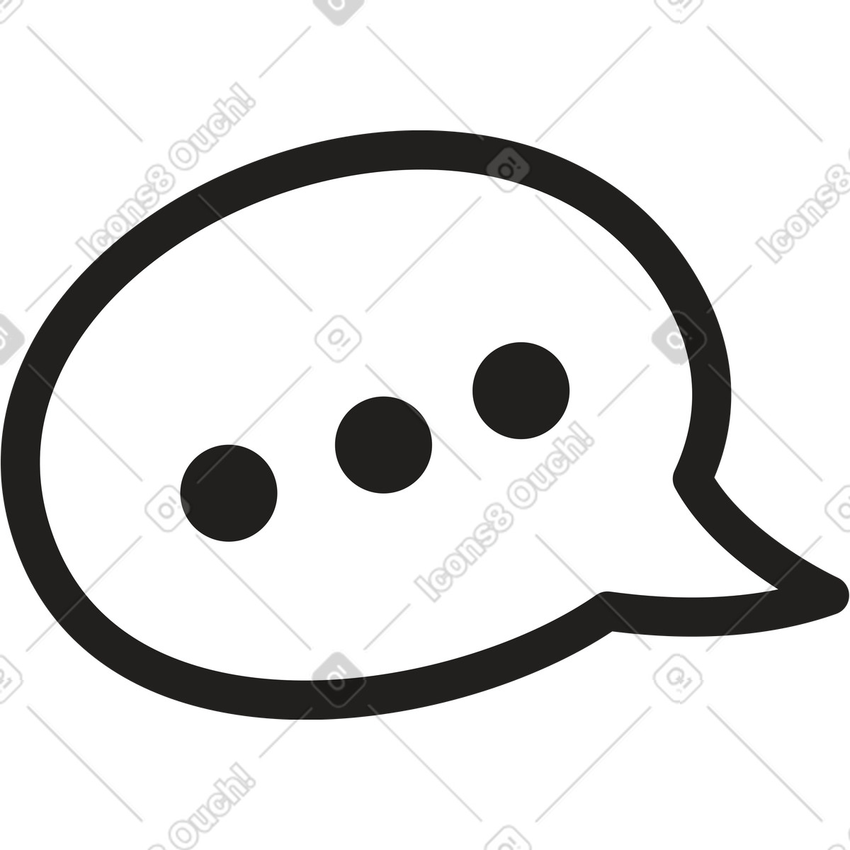 Speech bubble with dots illustration in Little style download in PNG, SVG