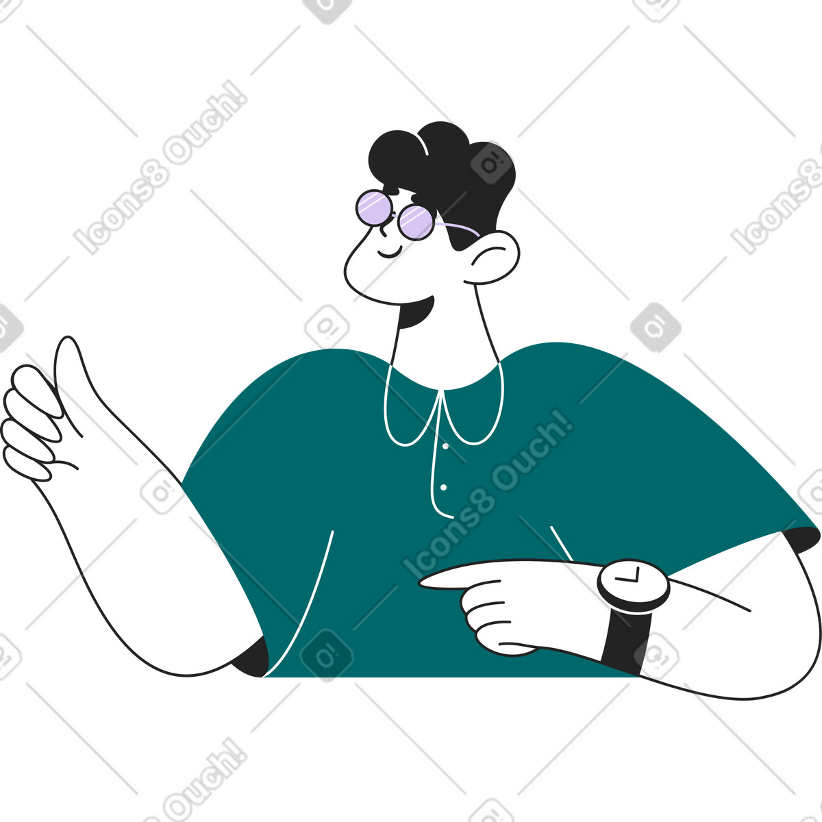 Entspann dich man-Illustration im Sammy Line-Stil als Download in PNG, SVG
