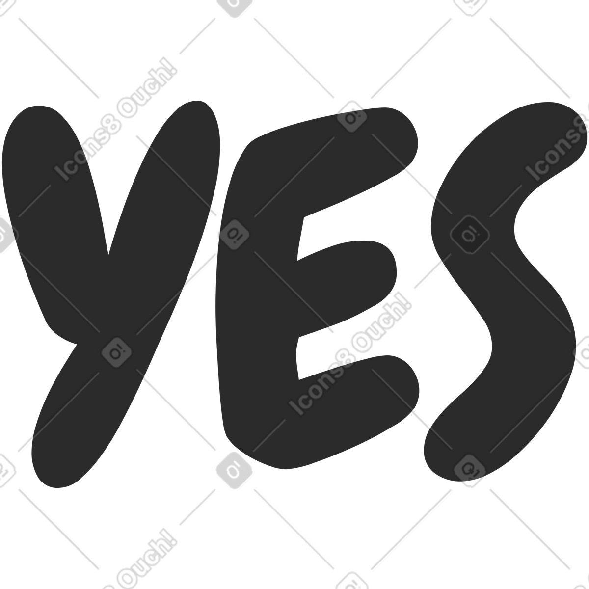 Ilustração de Sim em no estilo Marginalia para baixar em PNG, SVG