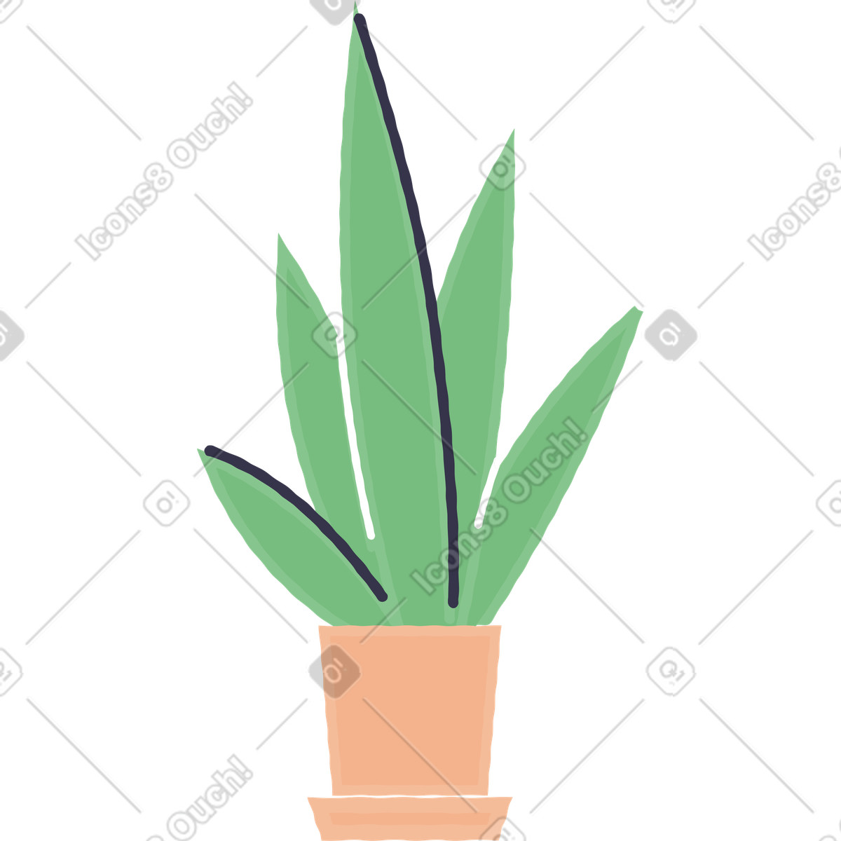 Blume-Illustration im Stripy-Stil als Download in PNG, SVG