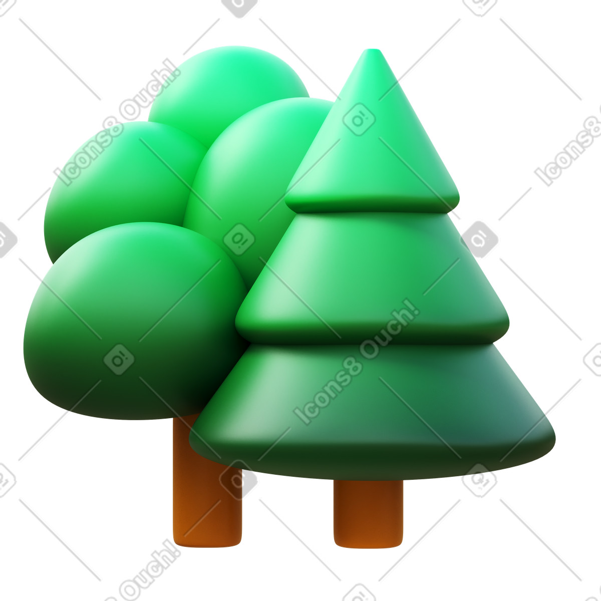Forest illustrazione in stile 3D Fluency scarica in PNG, SVG
