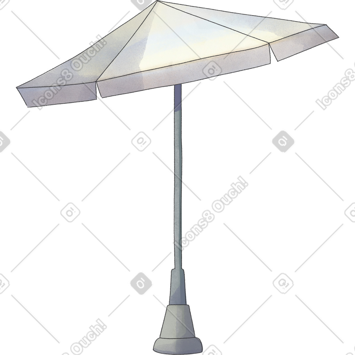 下载 Seasons 风格的 White umbrella with leg 插画，支持 PNG、SVG 格式