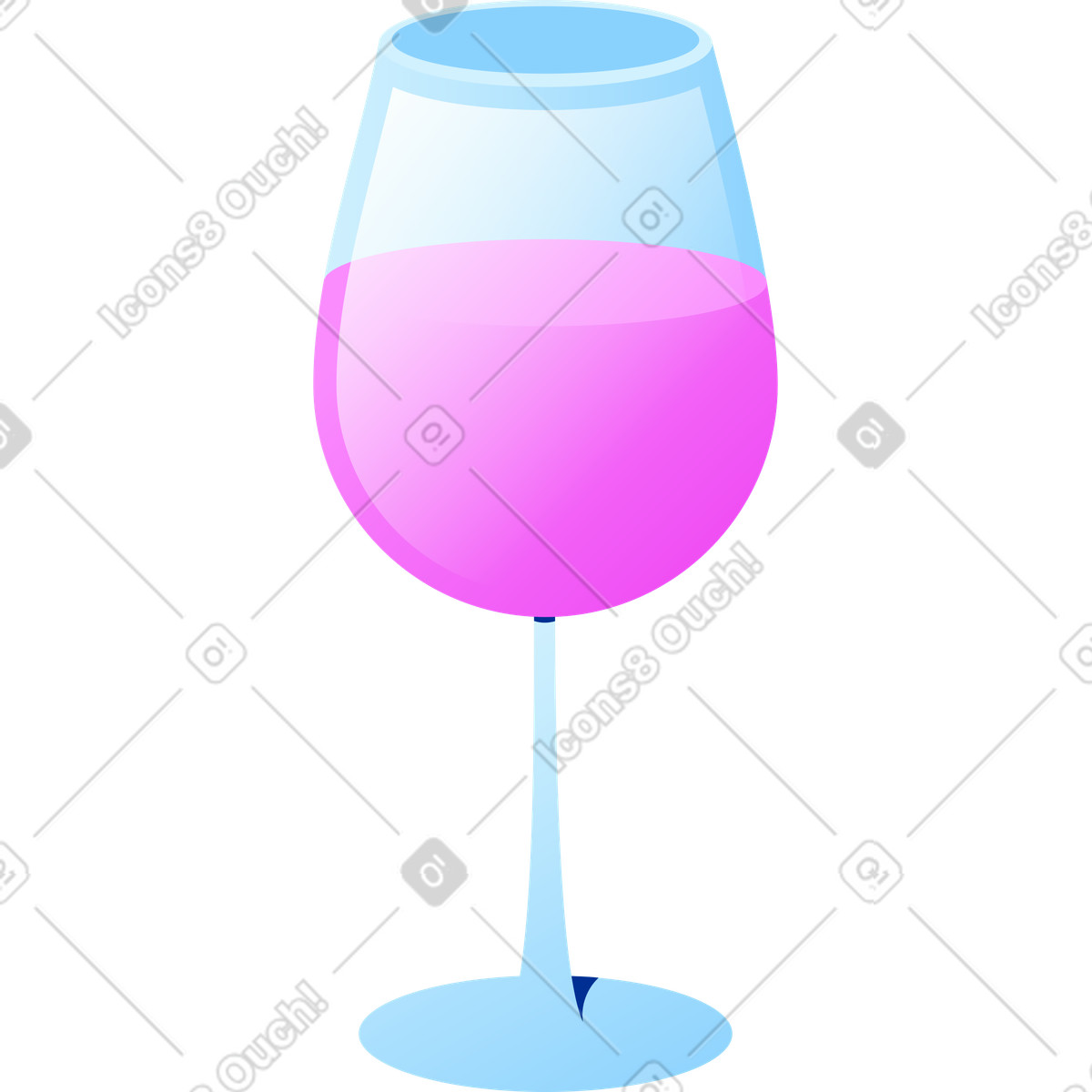 下载 Glossy 风格的 一杯酒 插画，支持 PNG、SVG 格式