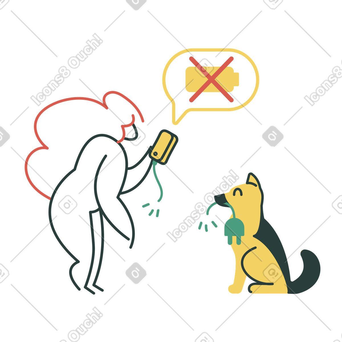 No charge illustration in Macaroni style download in PNG, SVG