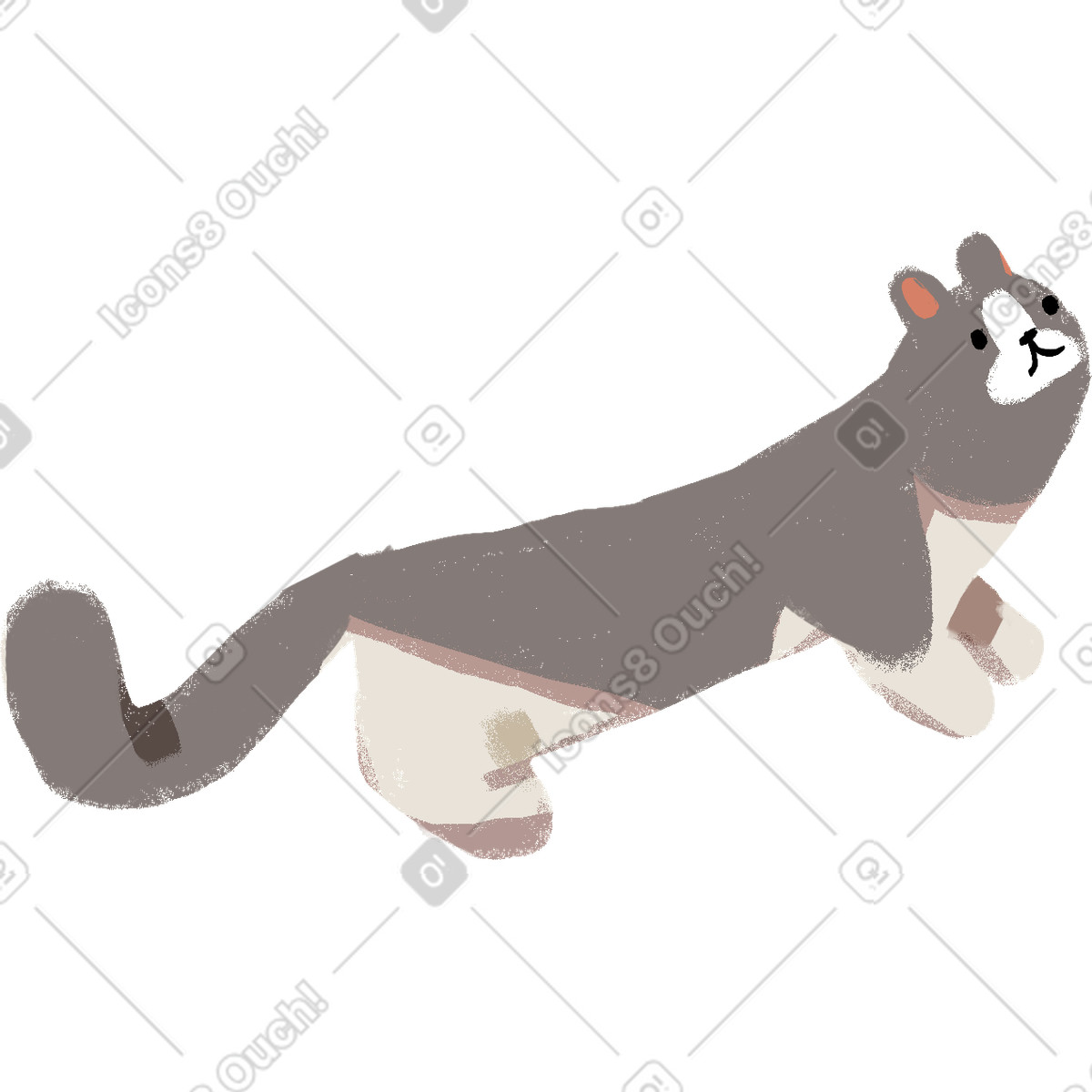 Katze-Illustration im Ikigai-Stil als Download in PNG, SVG