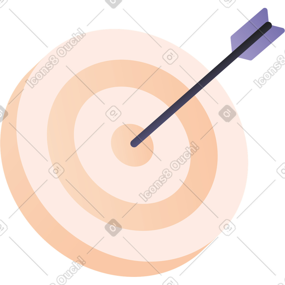 Illustration Cible avec flèche dans le style Coworking à télécharger aux formats PNG, SVG