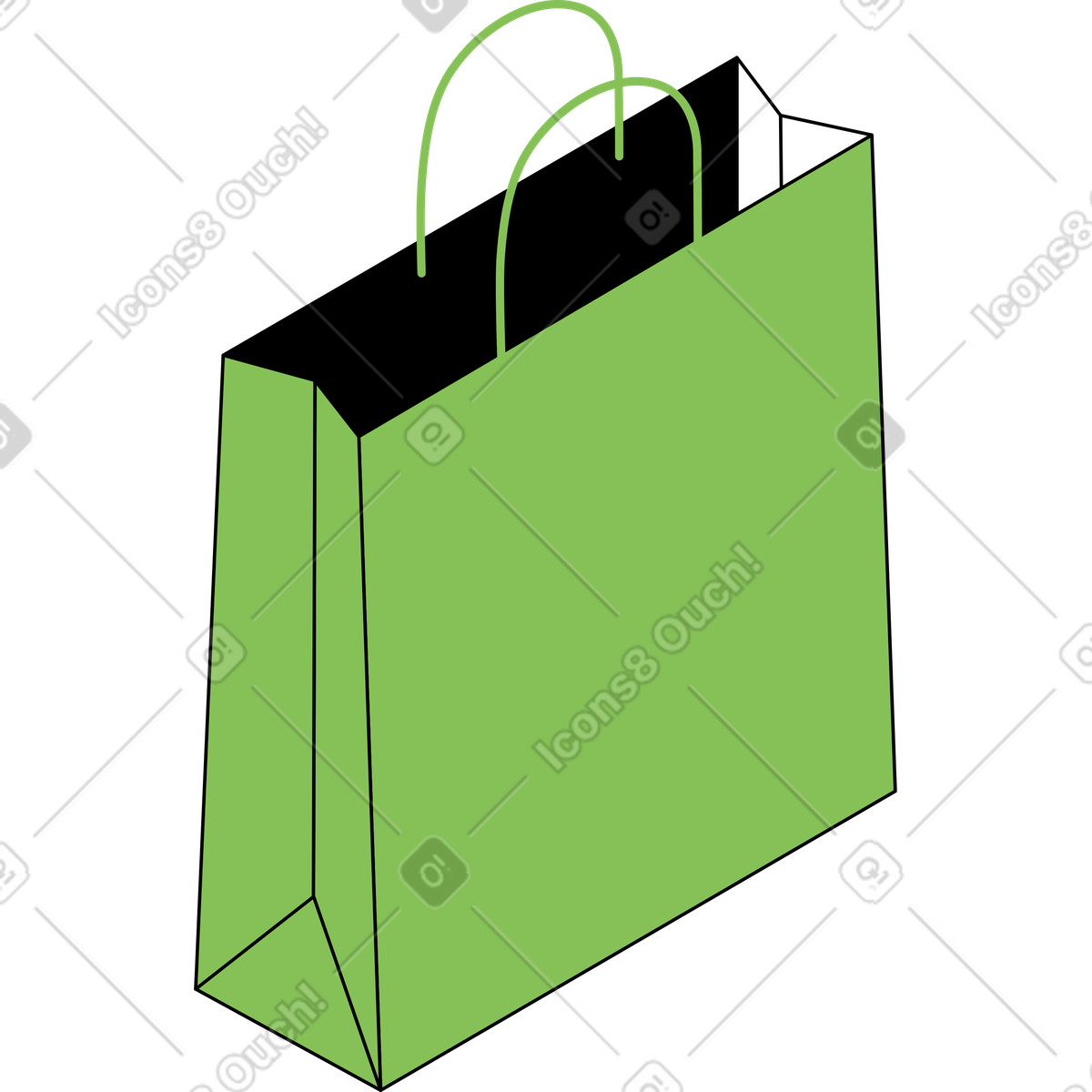 Illustration Grand sac en papier dans le style Isometric à télécharger aux formats PNG, SVG