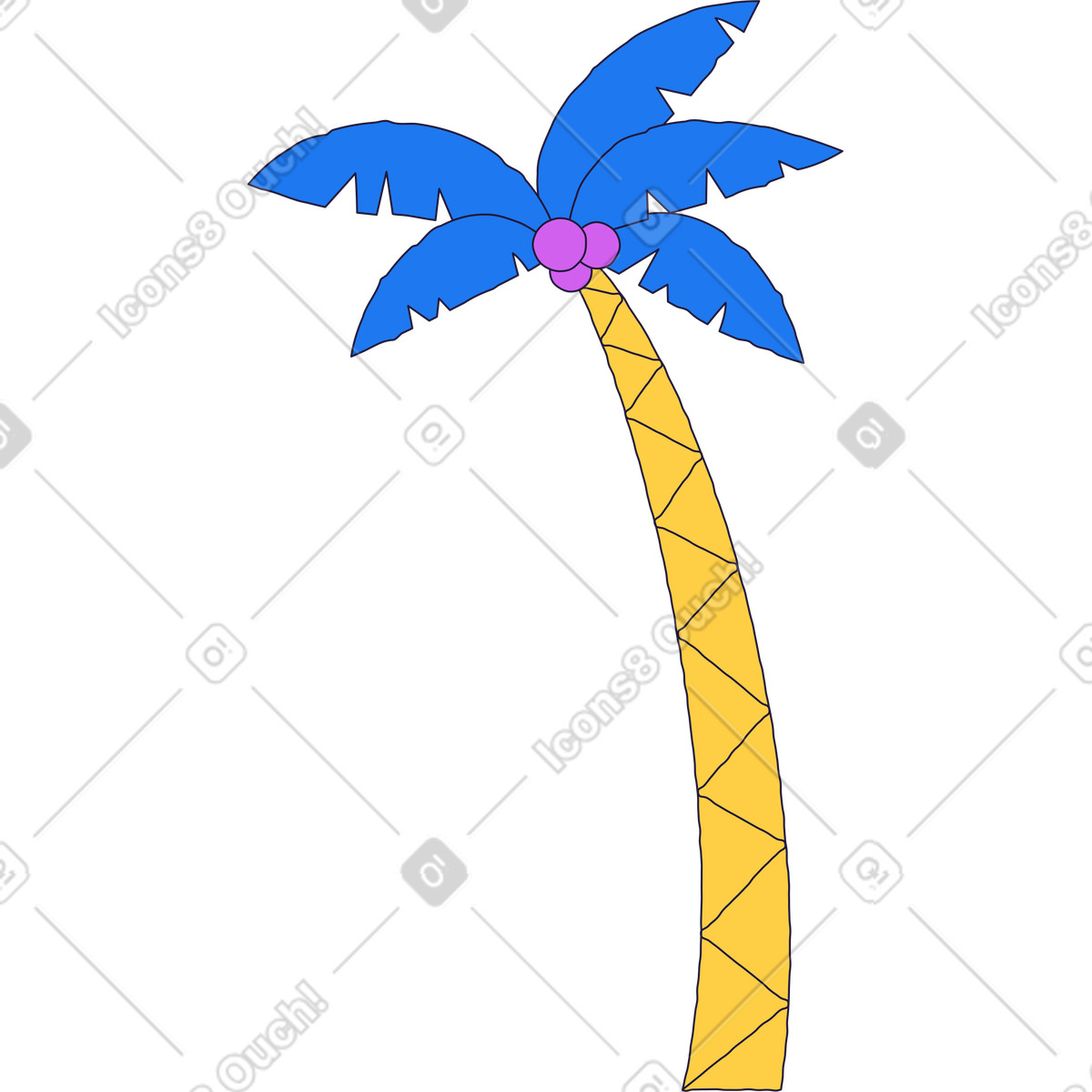 Palme-Illustration im Conifer-Stil als Download in PNG, SVG