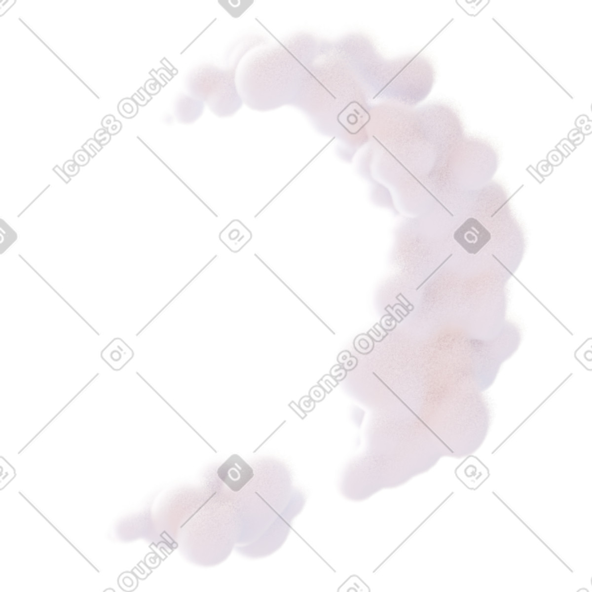 Kumuluswolken-Illustration im 3D Airy-Stil als Download in PNG, SVG