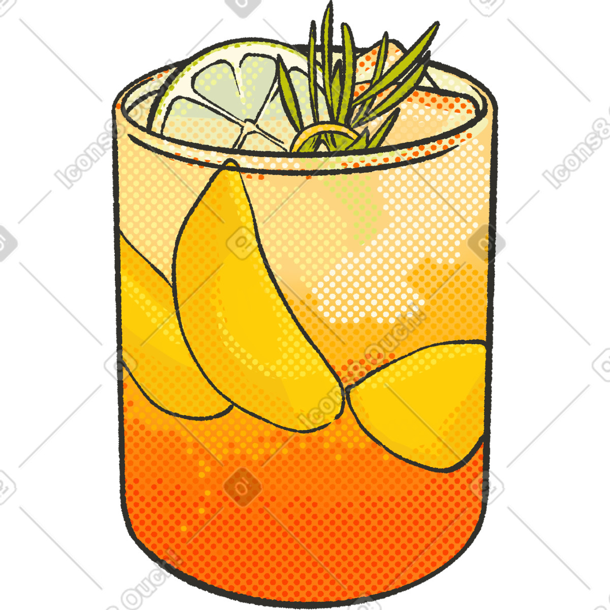Lemonade illustration in Dots style download in PNG, SVG