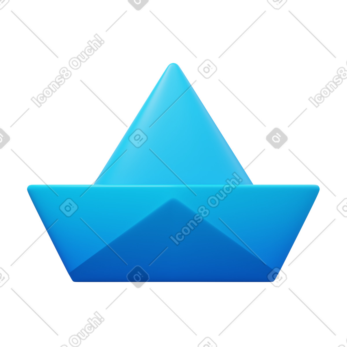Paper ship illustration in 3D Fluency style download in PNG, SVG