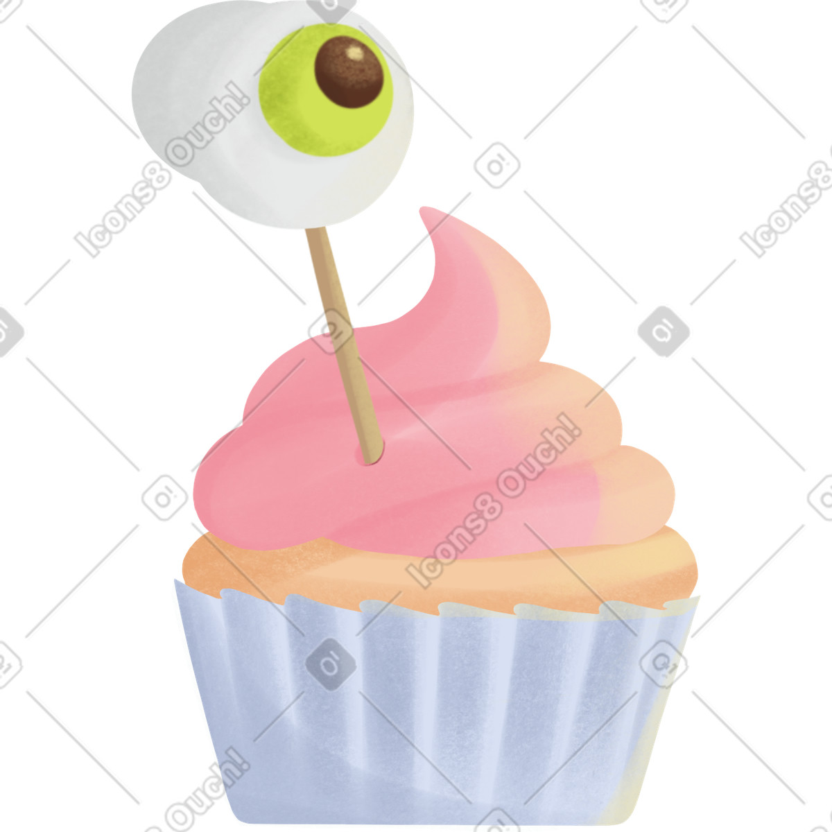 Cupcake-Illustration im Shine-Stil als Download in PNG, SVG