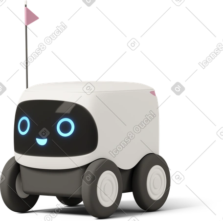 3D delivery robot illustration in Business Casual life style download in PNG, SVG