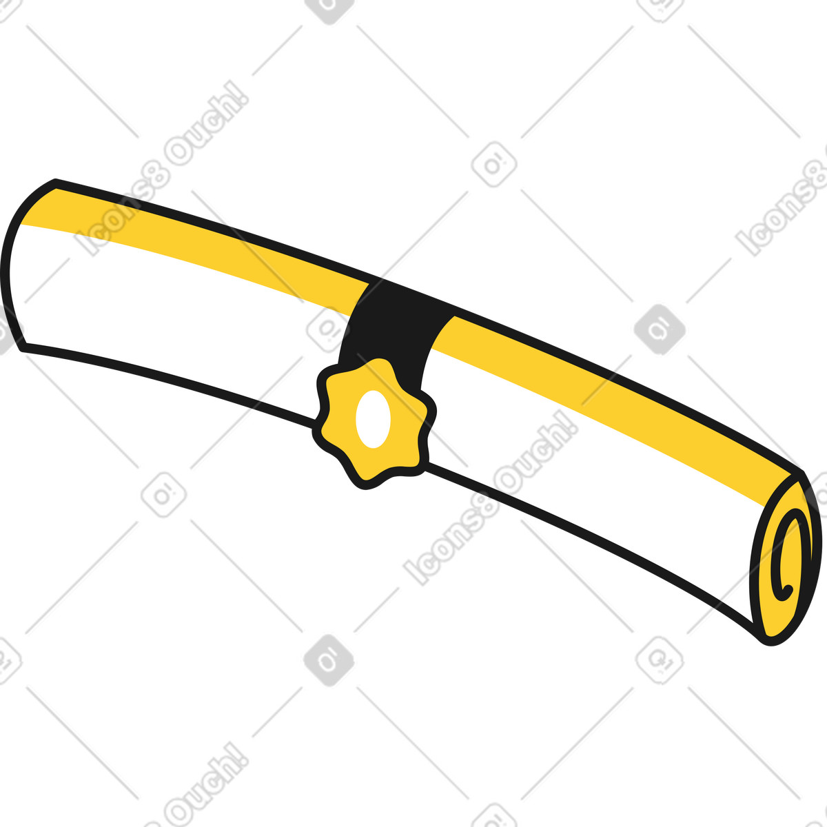 Diploma roll illustration in Taxi style download in PNG, SVG