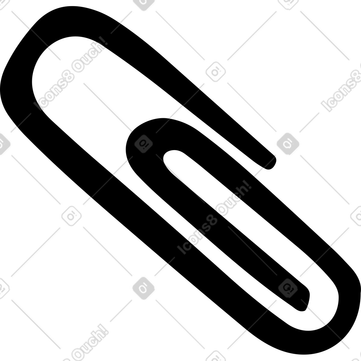 Büroklammer-Illustration im Line-Stil als Download in PNG, SVG