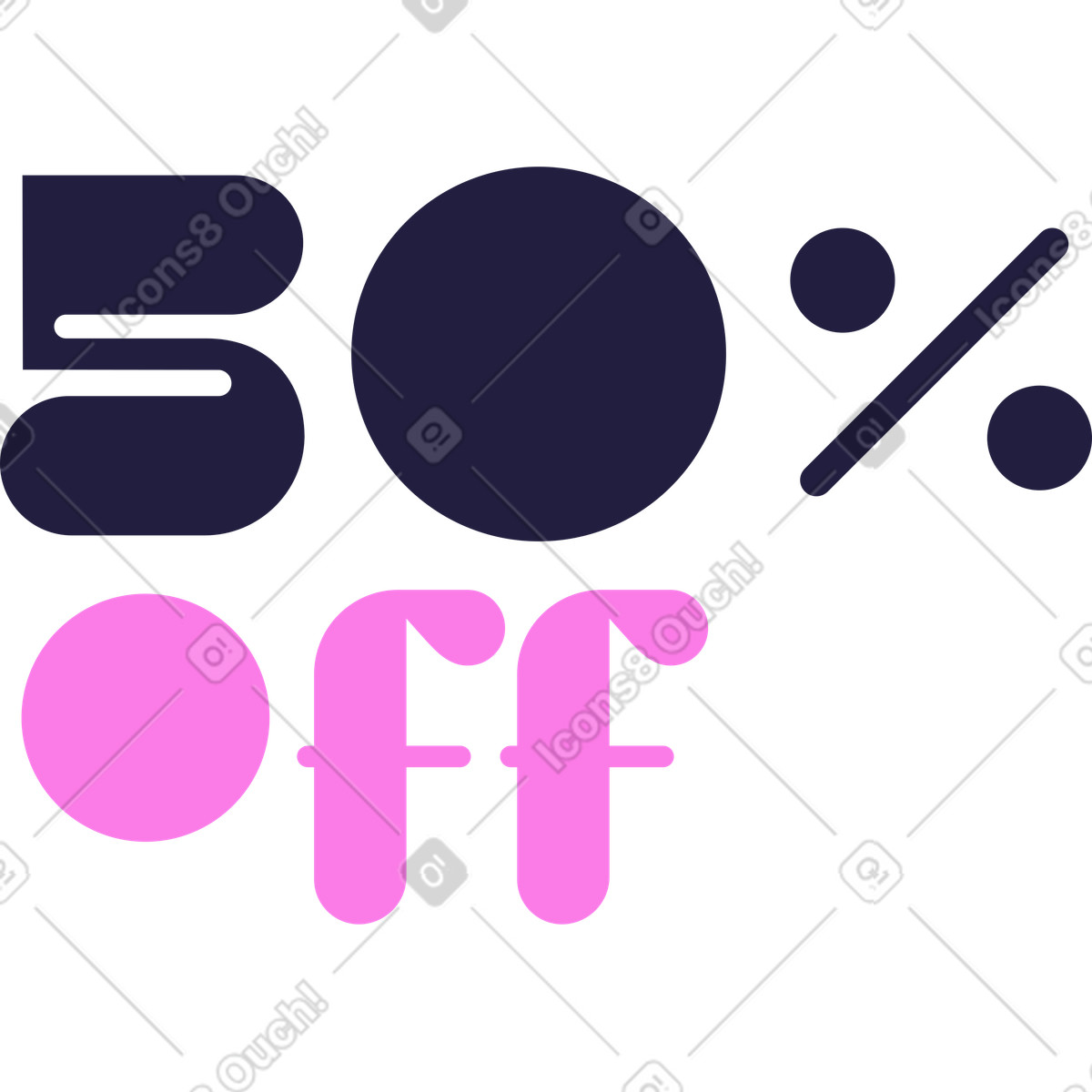 下载 Mellow 风格的 百分之五十 插画，支持 PNG、SVG 格式
