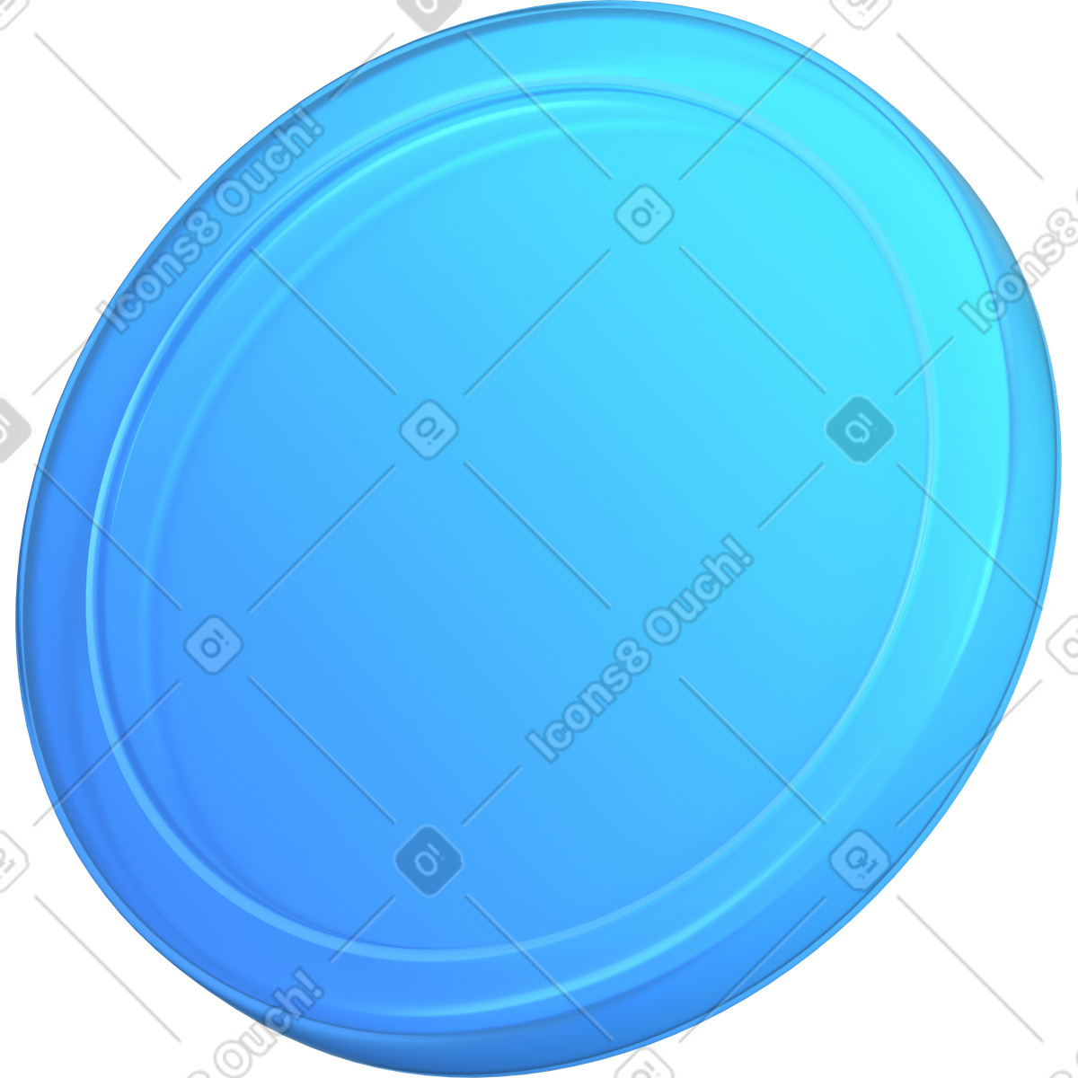 Moneta blu astratta illustrazione animata in stile 3D Glassy scaricabile in GIF, Lottie (JSON), AE