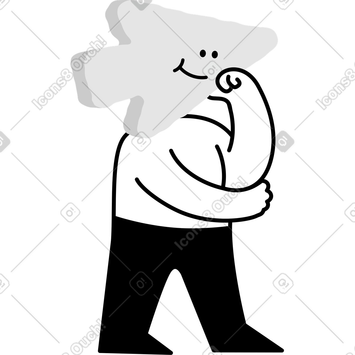 Ilustração de Personagem com cursor cabeça em no estilo Giggle para baixar em PNG, SVG