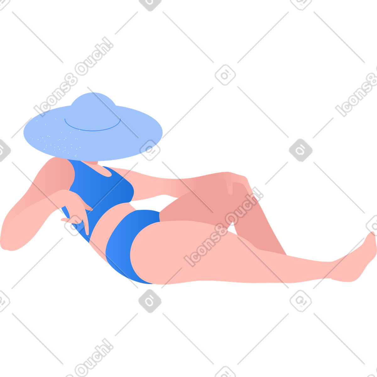 Ilustración Mujer en traje de baño estilo Clip a descargar PNG y SVG