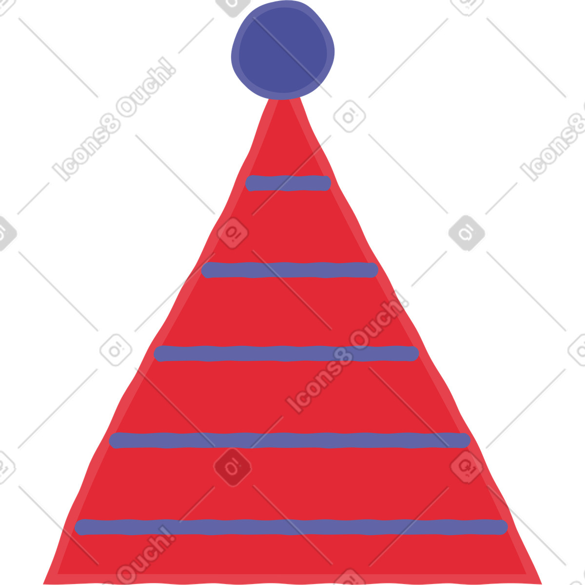 Иллюстрация Party hat в стиле Stripy — скачать в форматах PNG, SVG