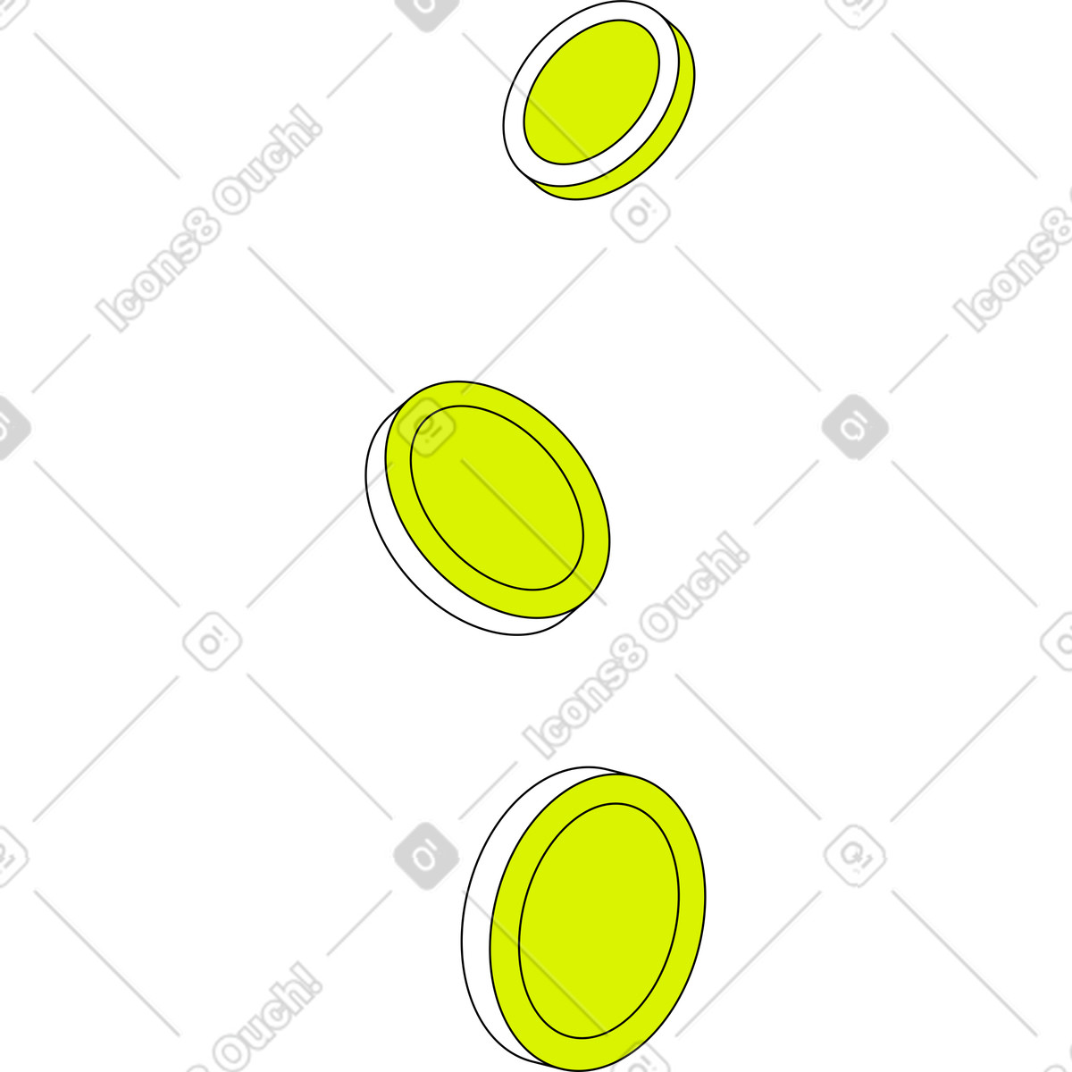 Ilustración Monedas cayendo en estilo Isometric a descargar en PNG y SVG