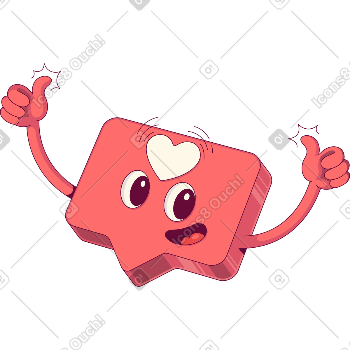 Message icon showing thumbs up illustration in Handy style download in PNG, SVG