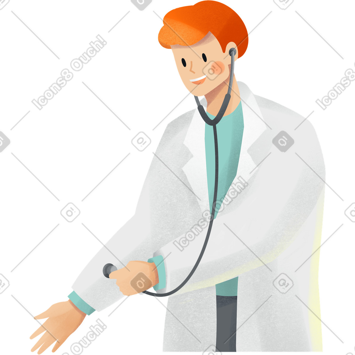 Ilustración Veterinarian with stethoscope en estilo Shine a descargar en PNG y SVG