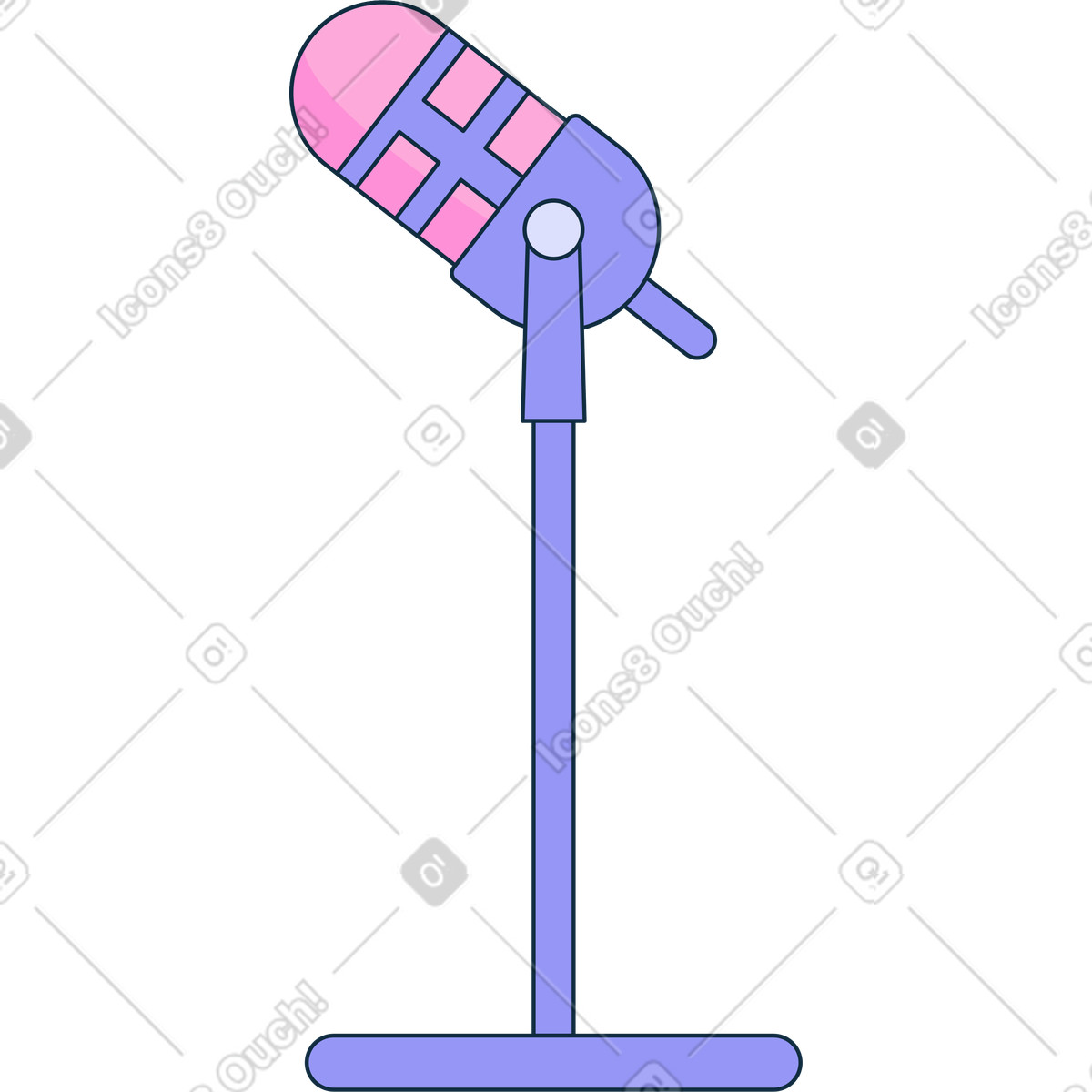 Illustration Microphone de studio dans le style Bubble gum à télécharger aux formats PNG, SVG