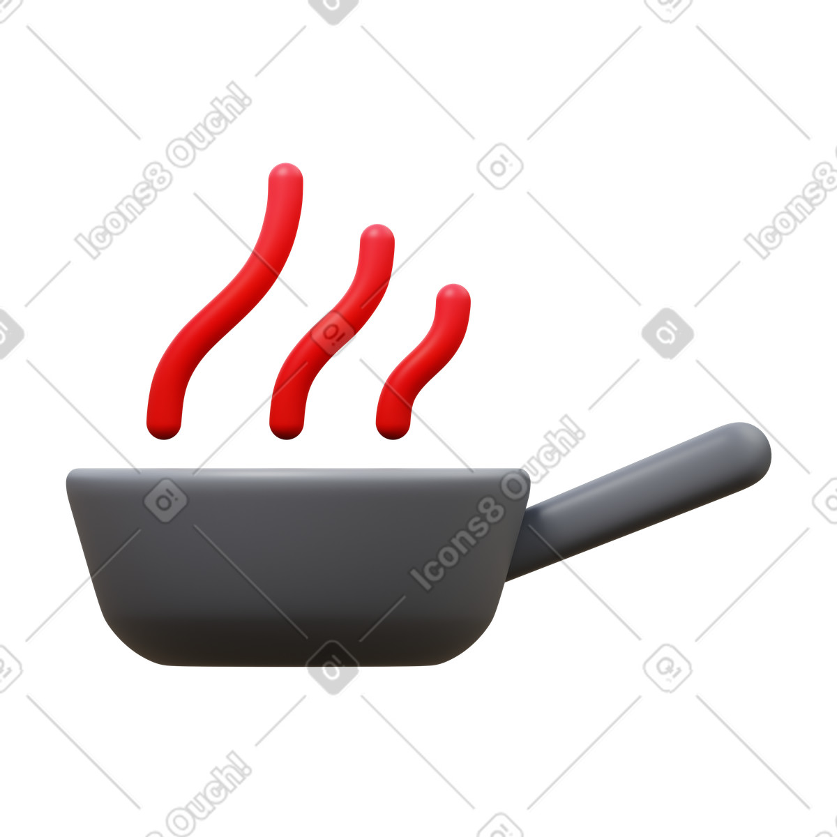 Frying pan illustration in 3D Fluency style download in PNG, SVG