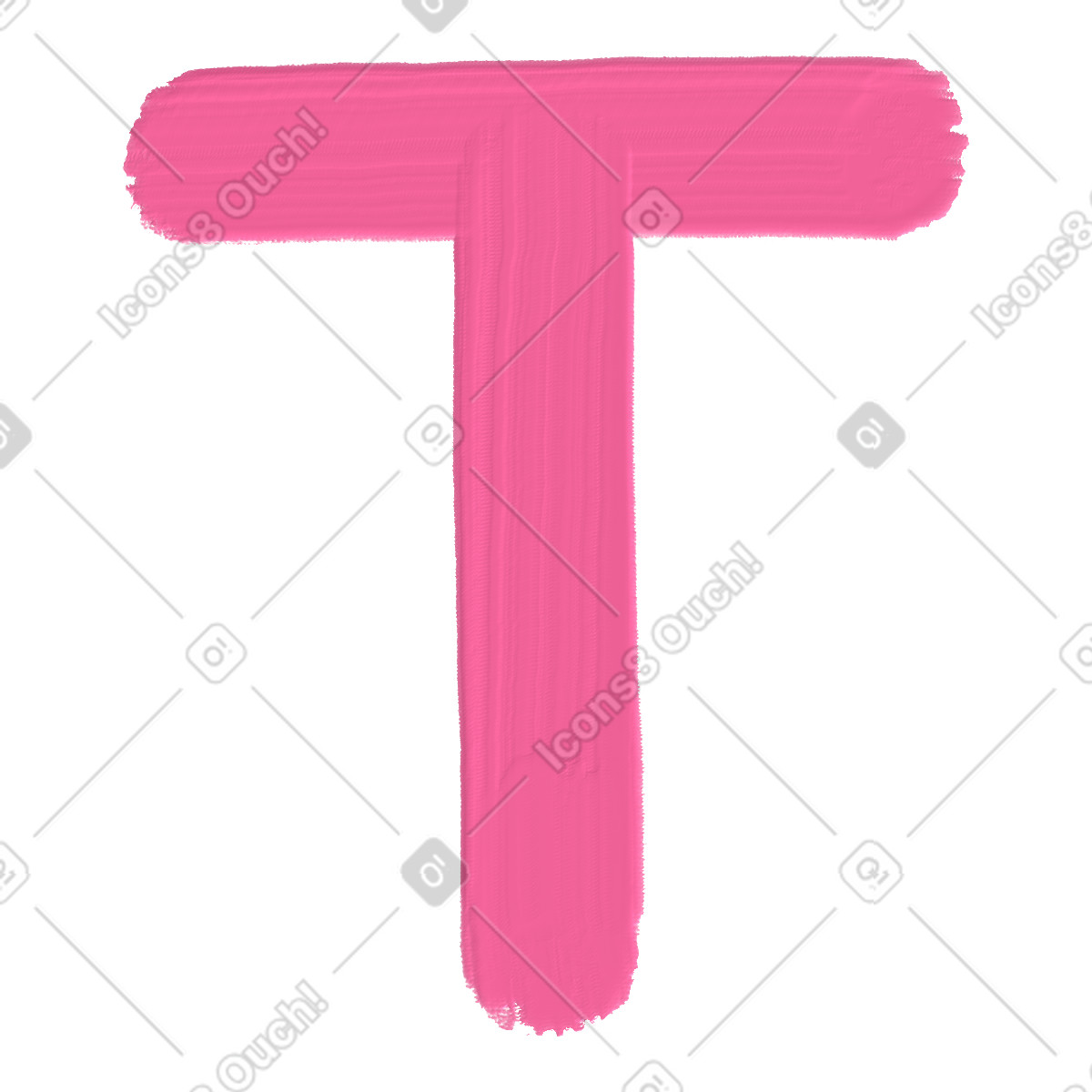Pink letter t-Illustration im Scrapbooking-Stil als Download in PNG, SVG