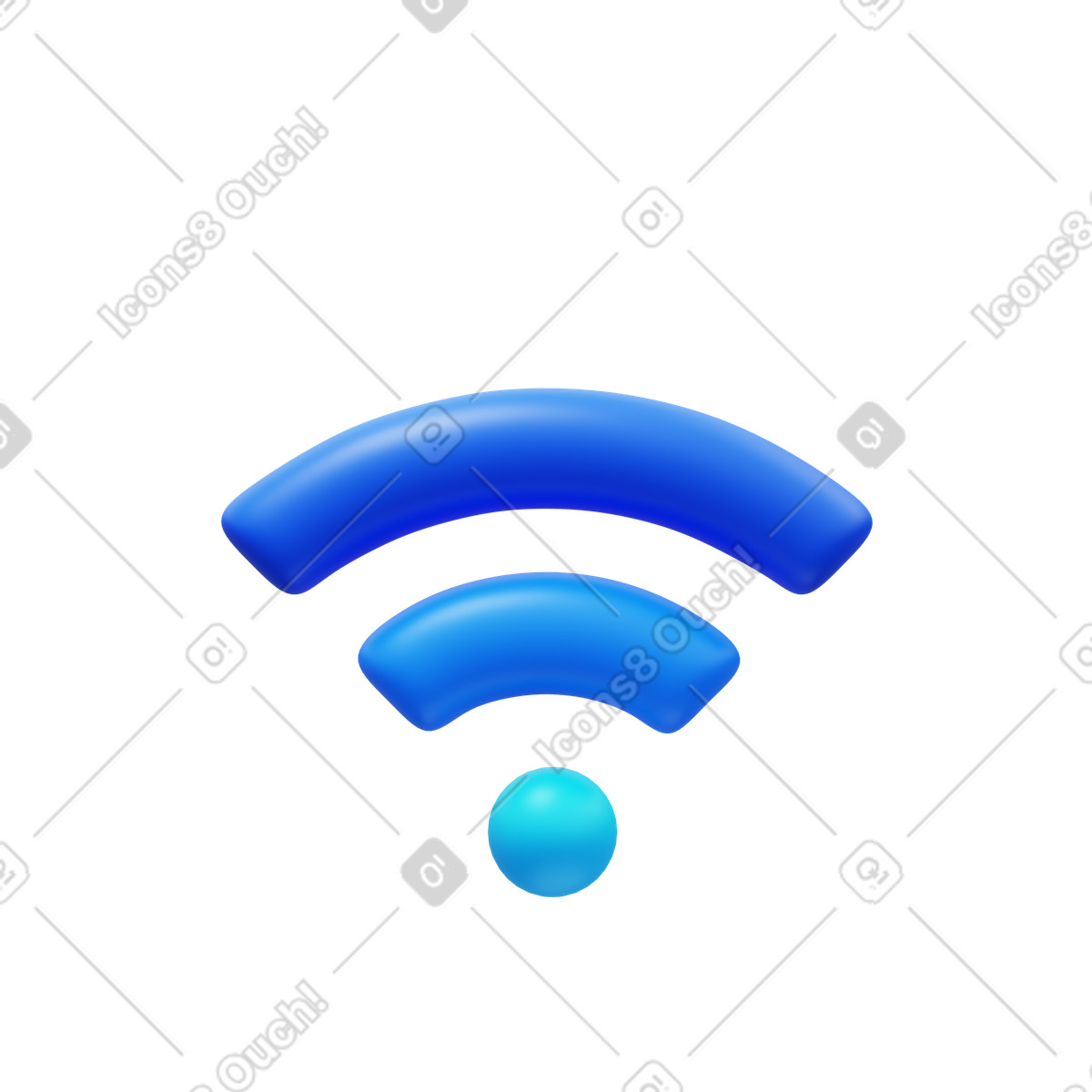 Wlan gut-Illustration im 3D Fluency-Stil als Download in PNG, SVG