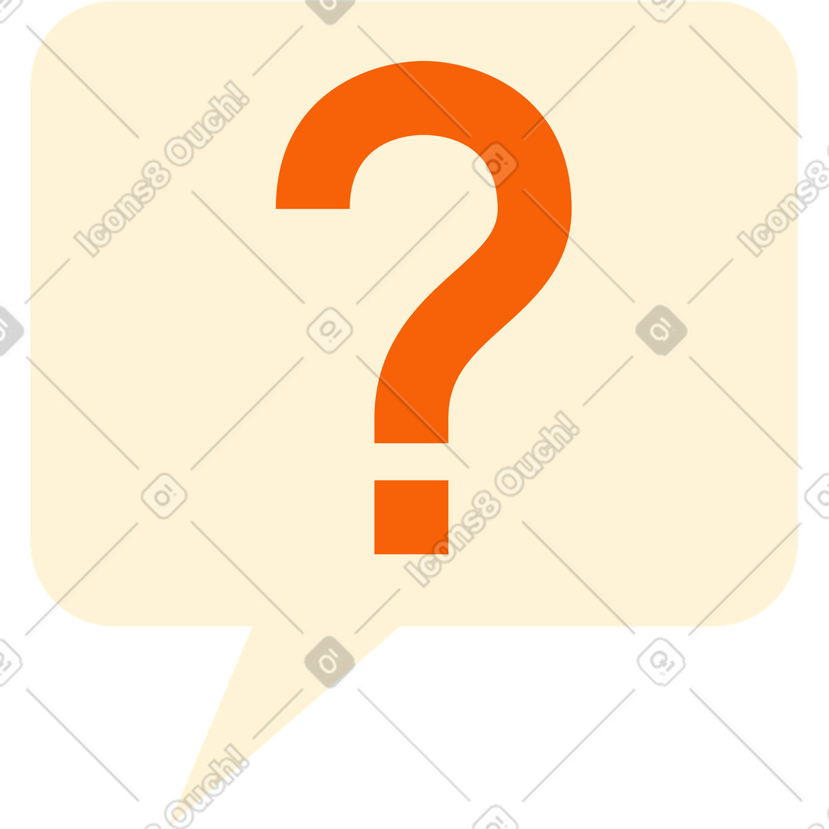 Speech bubble with a question mark illustration in Catchy style download in PNG, SVG