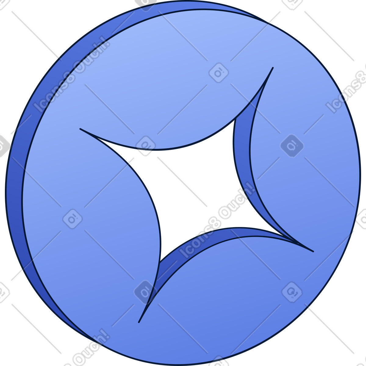 Circle with star figure illustration in Neat style download in PNG, SVG