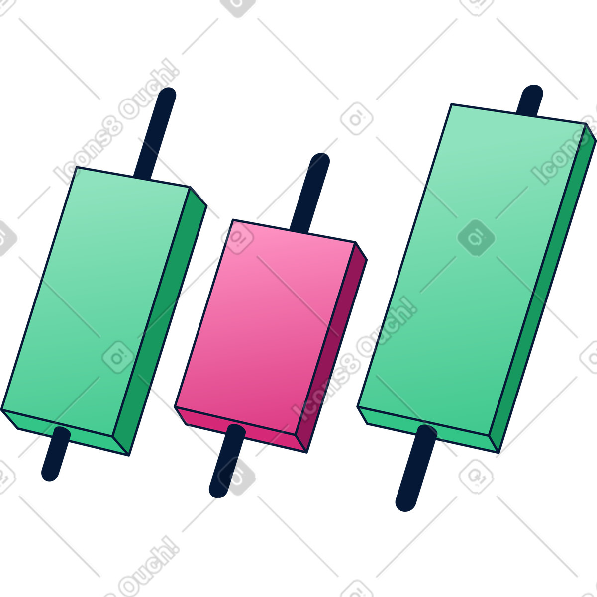 Candlestick-charts-Illustration im Neat-Stil als Download in PNG, SVG