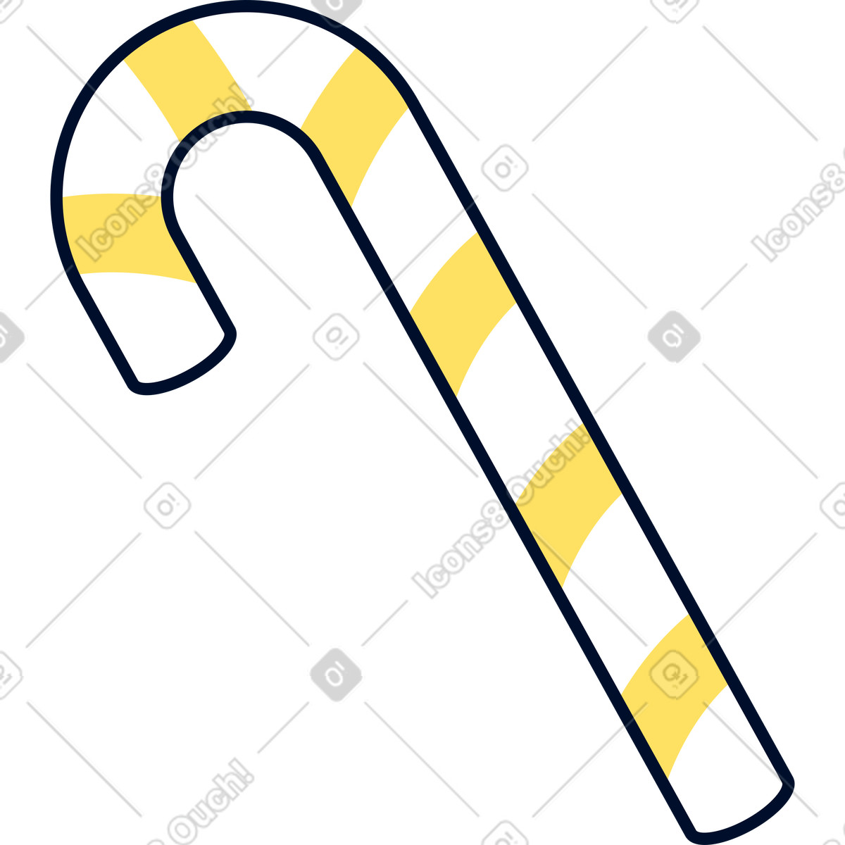 Candy cane illustration in Teal style download in PNG, SVG