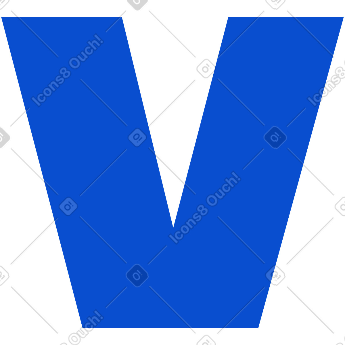 Buchstabe v-Illustration im Tiny-Stil als Download in PNG, SVG