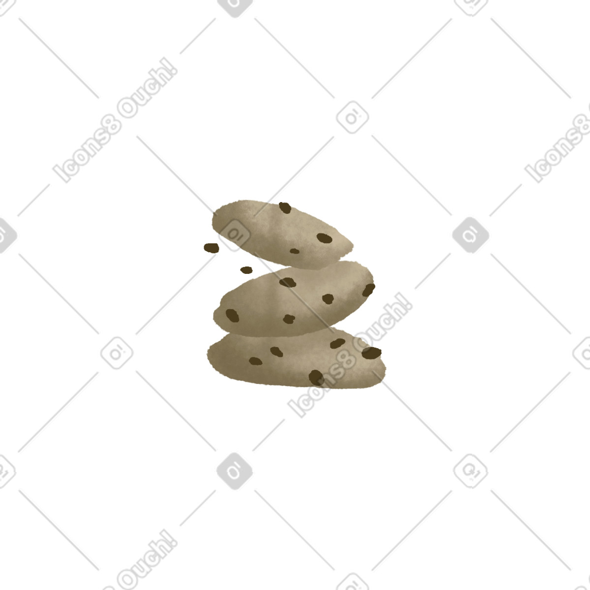 Cookies illustration in Papery style download in PNG, SVG