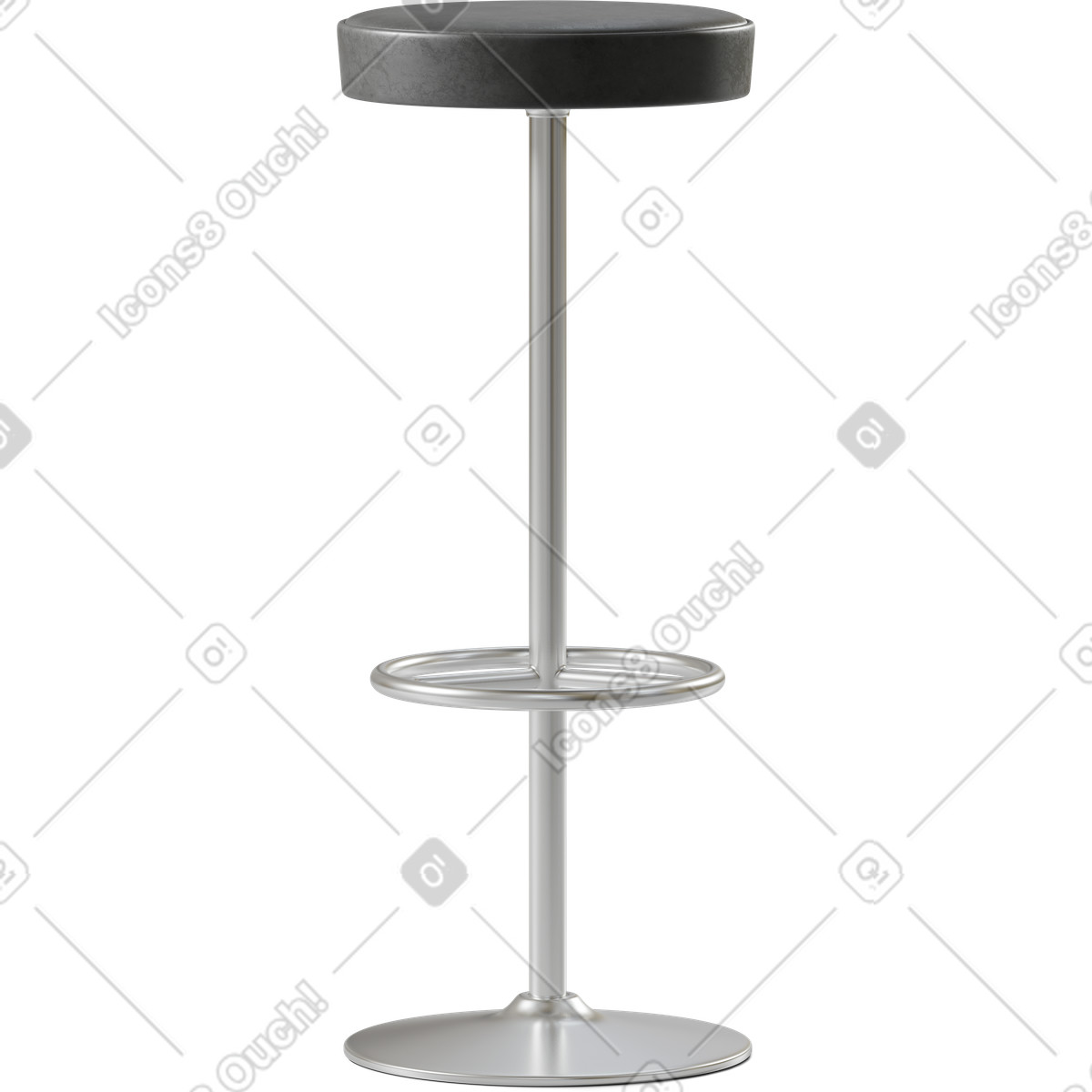 Black bar stool illustration in 3D Business style download in PNG, SVG