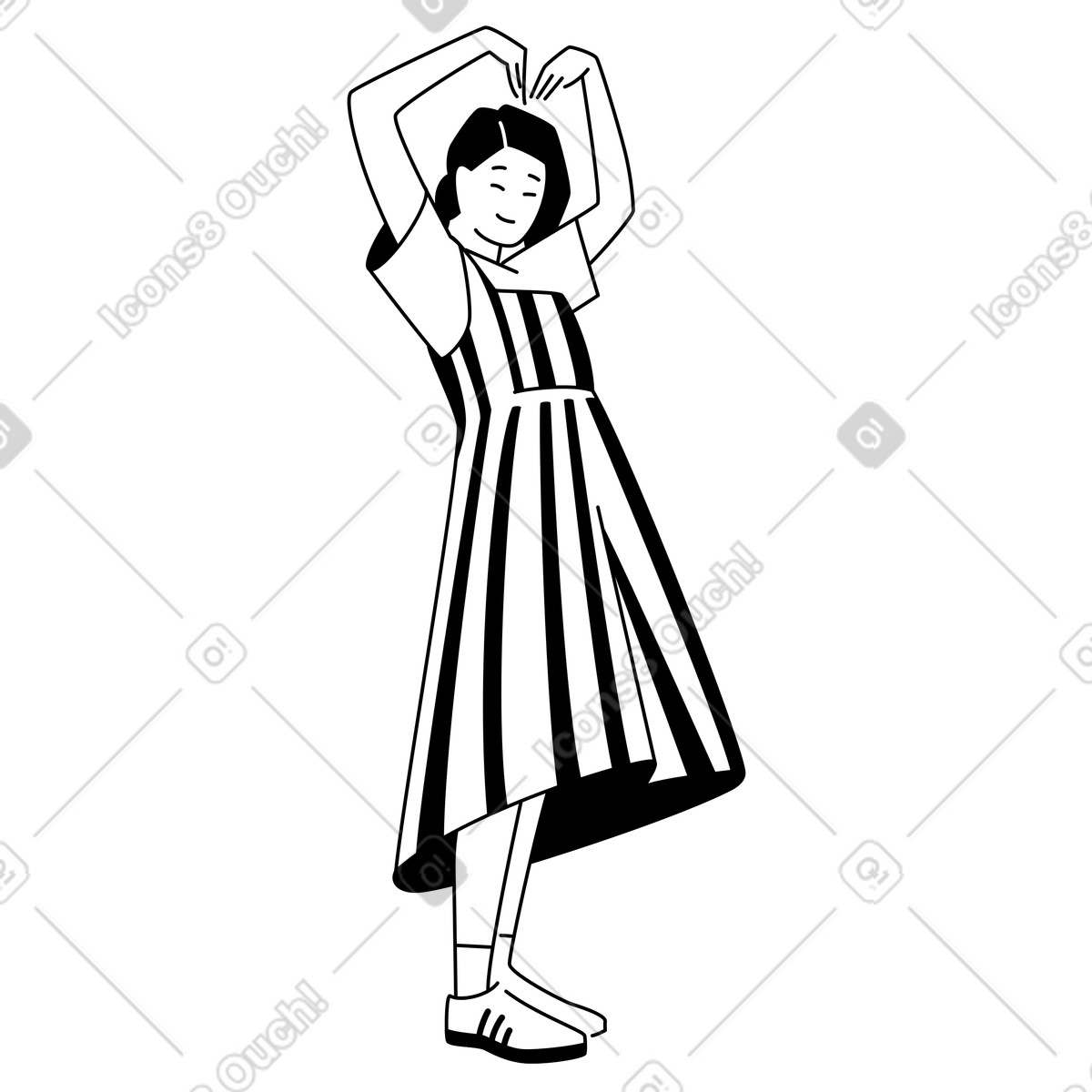Expressing love or appreciation with heart gesture illustrazione in stile Weekday scarica in PNG, SVG