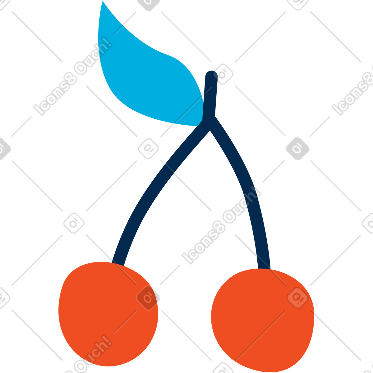 Cherry illustration in Flame style download in PNG, SVG