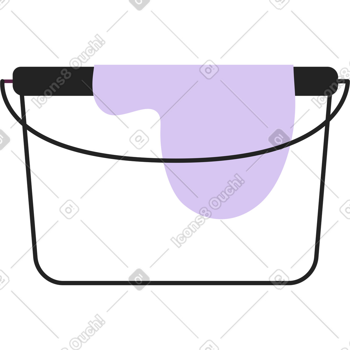 Illustration Seau de peinture dans le style Sammy Line à télécharger aux formats PNG, SVG