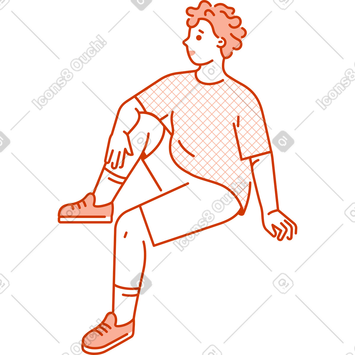 Seated man illustration in Natty style download in PNG, SVG
